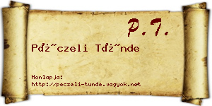 Péczeli Tünde névjegykártya